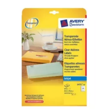 Etiquetas de impressora transparentes Avery J4721-25