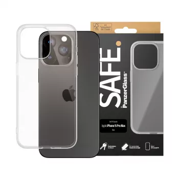 PanzerGlass SAFE. by ® capa TPU transparente iPhone 15 Pro Max