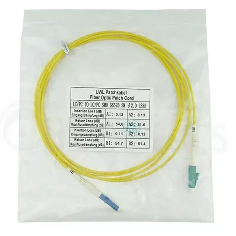 Cabo de fibra ótica BlueOptics SFP2121BU2MS LC G.657.A1 2 m amarelo