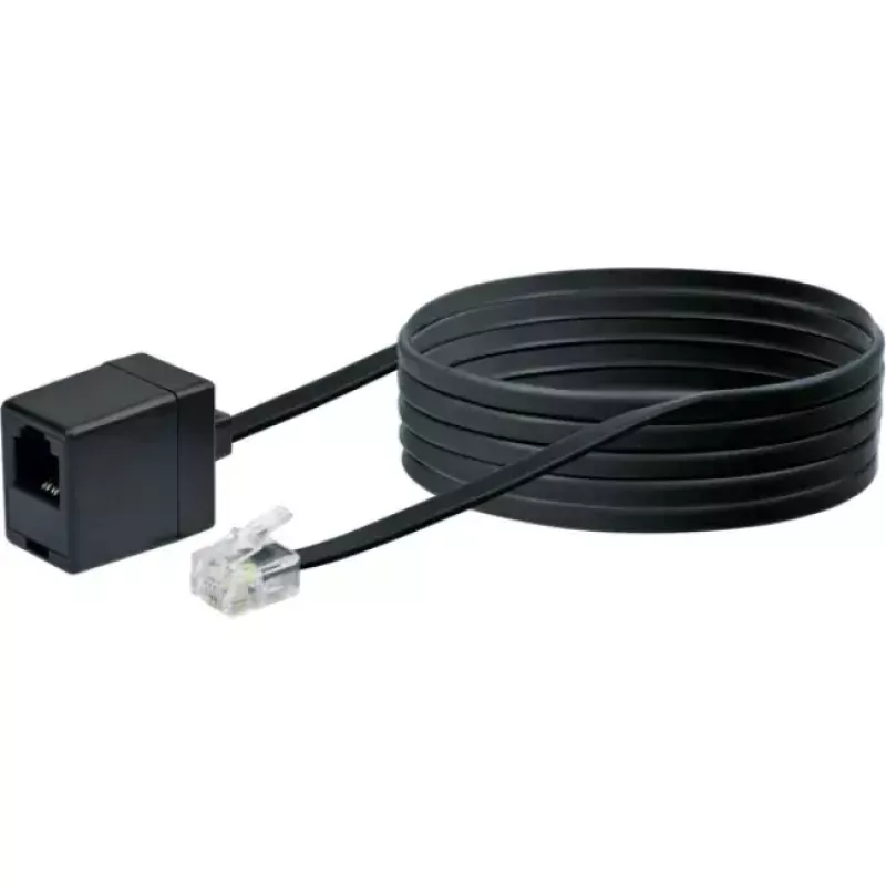 Cabo de rede Schwaiger 10m RJ-11 - RJ-11 preto