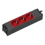 Régua de tomadas Bachmann STEP BASE 3 tomadas, 250 V 16 A, caixa de plástico, IP20, vermelho, 52×230×44 mm