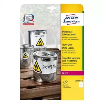Etiquetas de impressora autocolantes Avery L4719-20