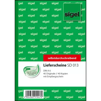 Formulário comercial Sigel SD013 verde A6 80 folhas