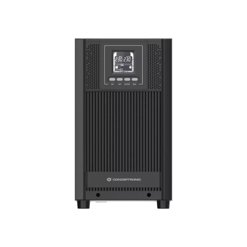 Conceptronic ZEUS52E3K 3000VA 2700W UPS online torre, IEC, dupla conversão (online), 3 kVA, 2700 W, senoidal, 220 V, 240 V