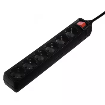Hama 137266 Régua de tomadas 6 saídas AC interior preto