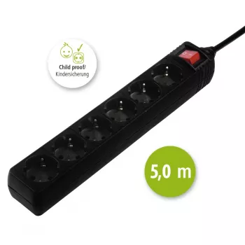 Hama 137266 Régua de tomadas 6 saídas AC interior preto