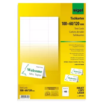 Etiquetas de impressora não adesivas Sigel DP047