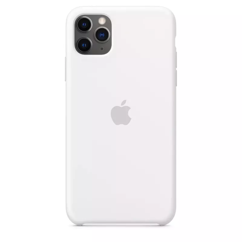 Capa de silicone para Apple iPhone 11 Pro Max — Silicone, Branco, compatível com 6,5 polegadas