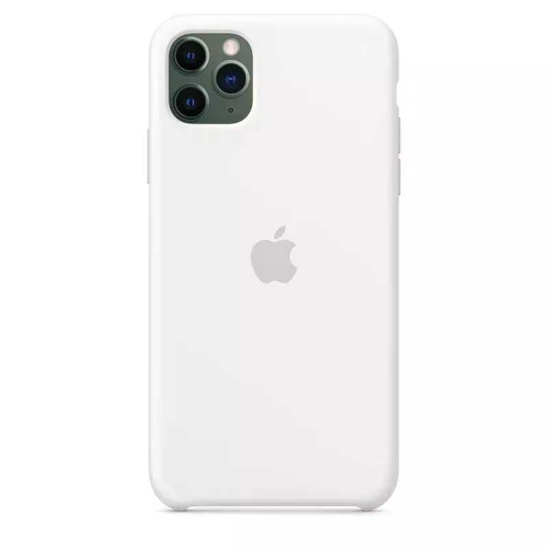 Capa de silicone para Apple iPhone 11 Pro Max — Silicone, Branco, compatível com 6,5 polegadas