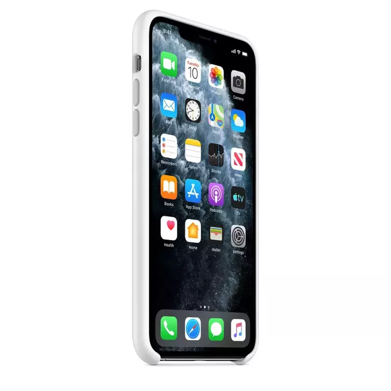 Capa de silicone para Apple iPhone 11 Pro Max — Silicone, Branco, compatível com 6,5 polegadas