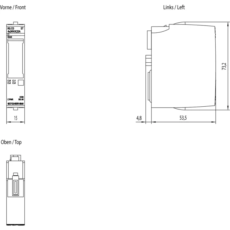Siemens 6ES7132-6GD51-0BA0 Fonte de alimentação/conversor interior multicolor