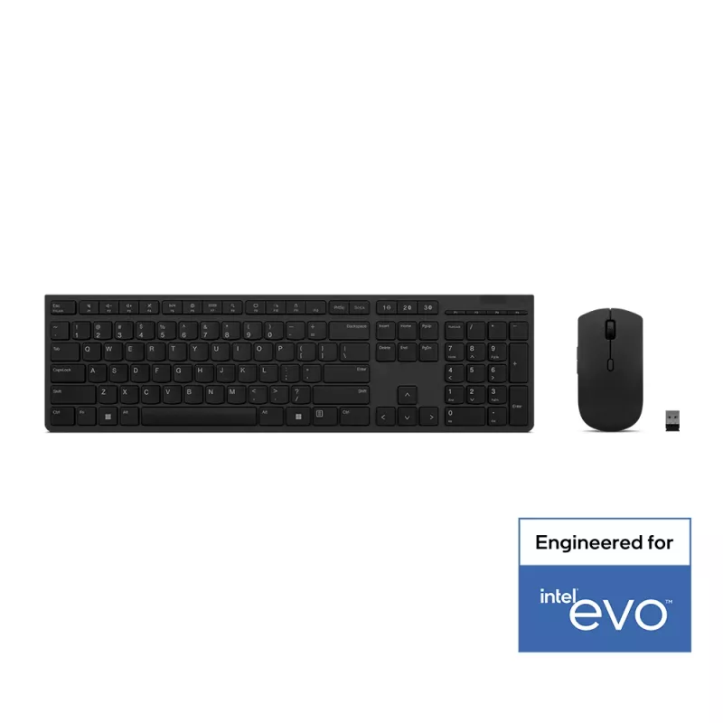 Lenovo 4X31K03931 Teclado Rato incluído RF Wireless + Bluetooth US Inglês preto