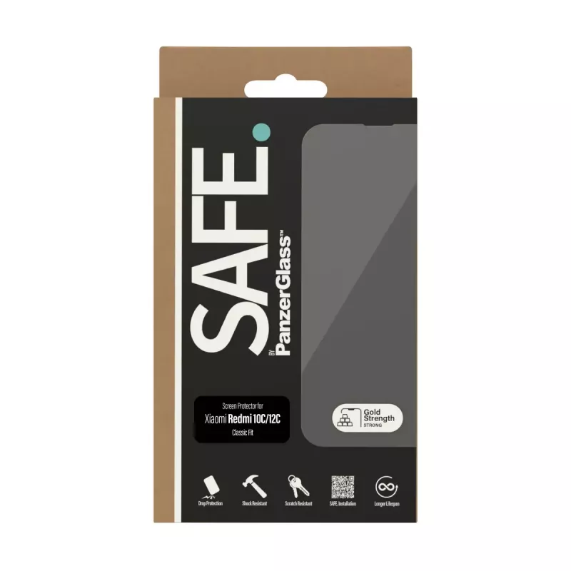 Proteção de ecrã PanzerGlass SAFE. by ® Xiaomi Redmi 10C resistente a riscos e choques