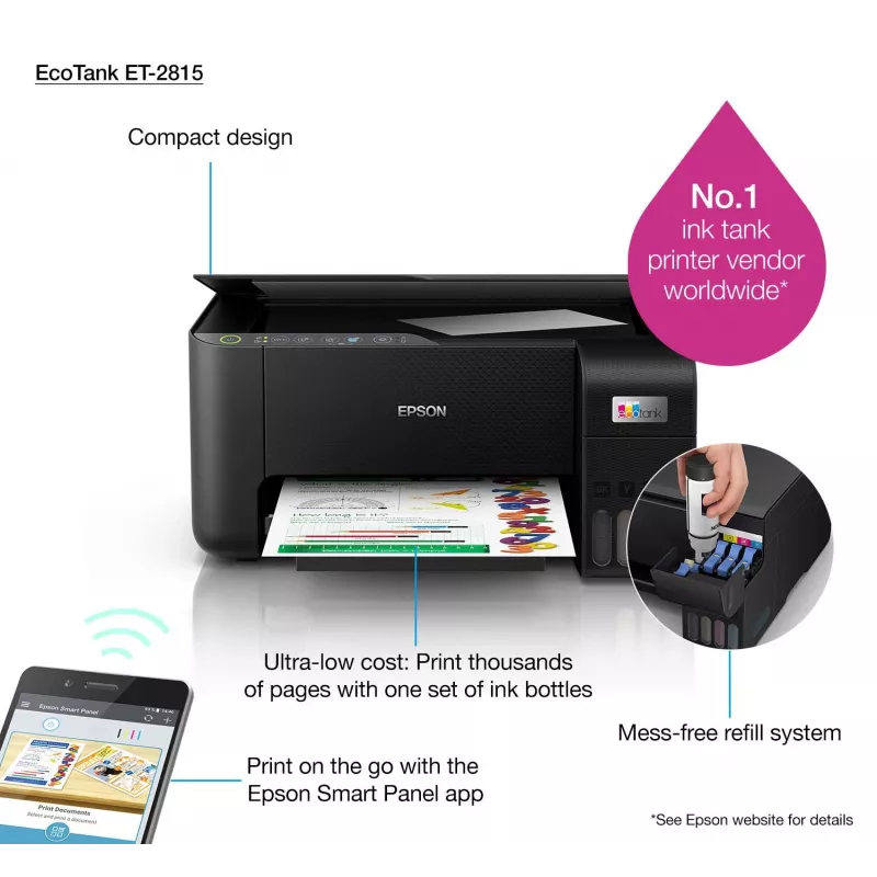 Impressora multifunções Epson EcoTank ET-2815 jato de tinta impressão a cores