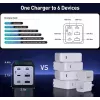 Conceptronic carregador GaN USB PD de 6 portas 200W com cabo de carregamento USB-C, USB-C x 4, USB-A x 2, QC 3.0, PD 3.1, PPS