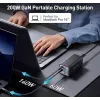 Conceptronic carregador GaN USB PD de 6 portas 200W com cabo de carregamento USB-C, USB-C x 4, USB-A x 2, QC 3.0, PD 3.1, PPS