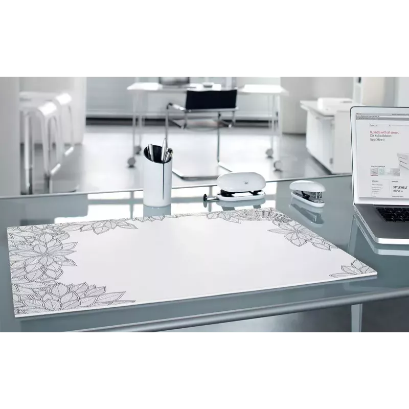 Tapete de secretária Sigel HO580, superfície de papel, preto/branco, 595×410 mm, 3 mm