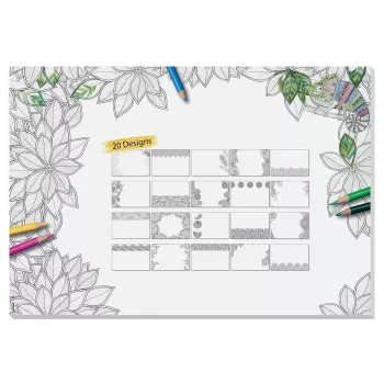 Tapete de secretária Sigel HO580, superfície de papel, preto/branco, 595×410 mm, 3 mm