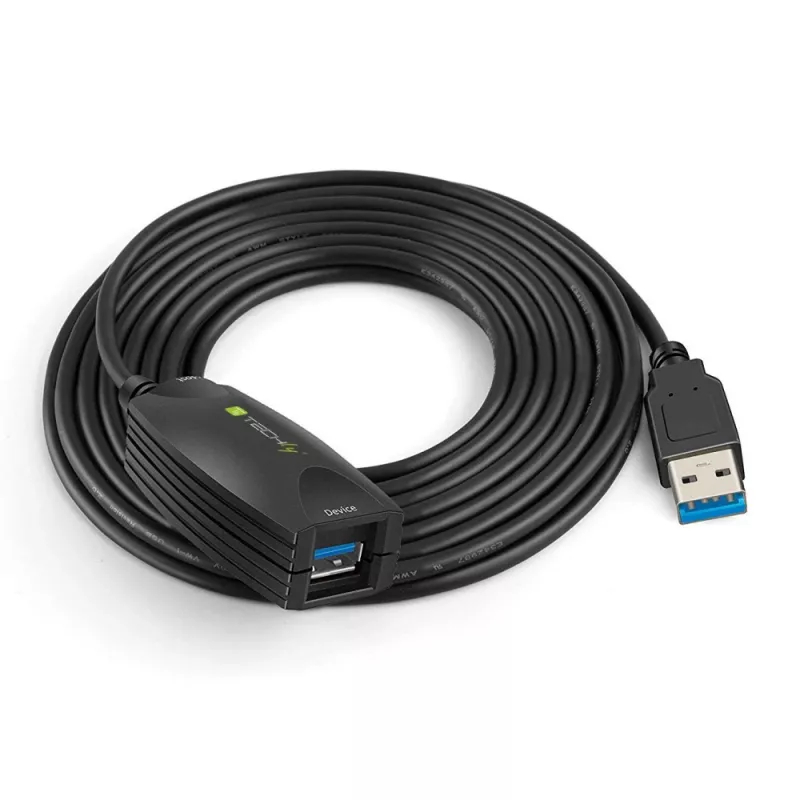 Techly Cabo de extensão ativa SuperSpeed USB3.0 5m Preto ICUR3050