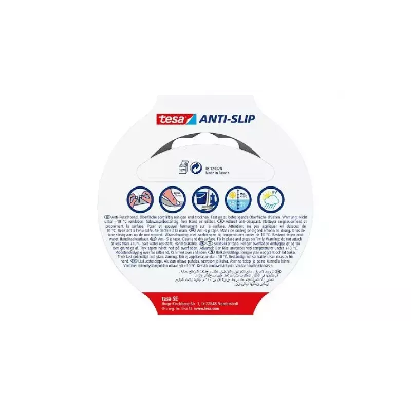 Fita antiderrapante para banho TESA 55587-02 preta