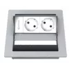 Tomada de mesa Kindermann CablePort standard² tipo F cinzento branco