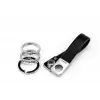 Porta-chaves TROIKA TWISTER Preto Prateado Pele Metal 16mm 9mm