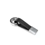 Porta-chaves TROIKA TWISTER Preto Prateado Pele Metal 16mm 9mm