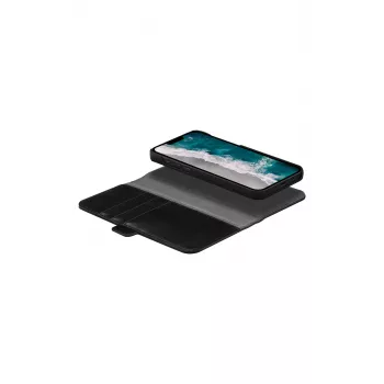 Capa tipo folio para telemóvel dbramante1928 Stockholm para iPhone 14 Plus (6,7 polegadas, preto) com 3 compartimentos para cartões