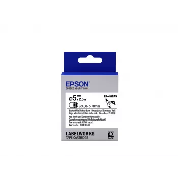 Epson cartucho de etiquetas tubo termorretrátil (HST) LK-4WBA5 preto/branco D5mm (2,5m)