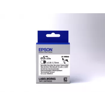 Epson cartucho de etiquetas tubo termorretrátil (HST) LK-4WBA5 preto/branco D5mm (2,5m)
