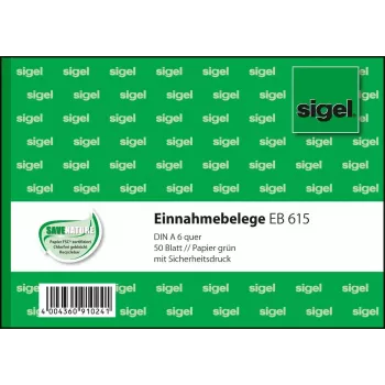 Formulário comercial Sigel EB615 verde A6 50 folhas