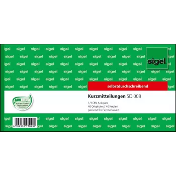 Formulário comercial Sigel SD008 Verde 1/3 A4 80 folhas