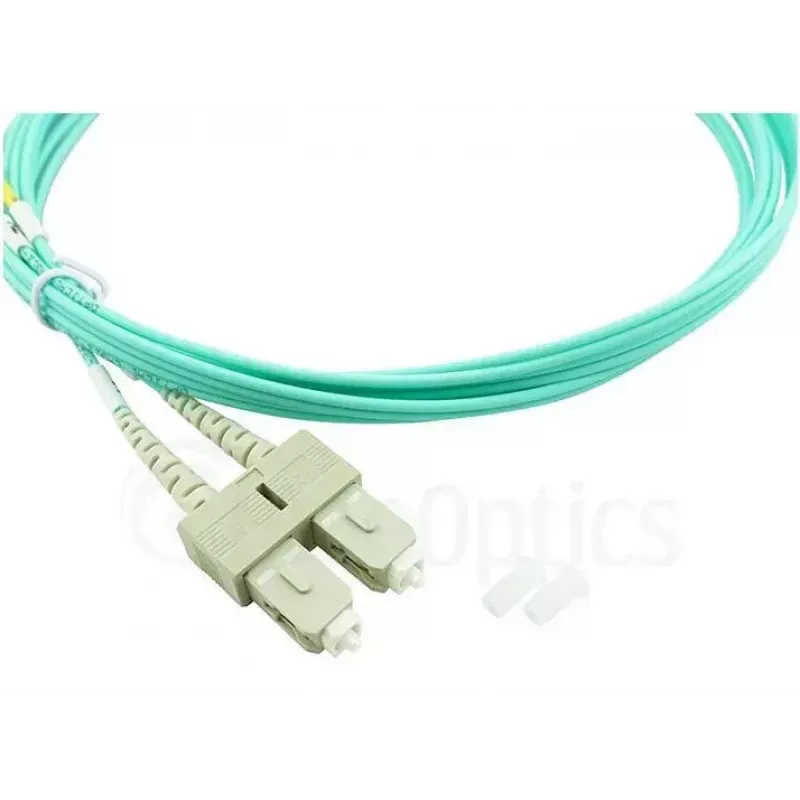 BlueOptics Cabo de patch de fibra ótica LC-SC multimodo OM3 duplex, LC-UPC/SC-UPC, 1 m, bege (compatível com Corning 055702K512000001M)