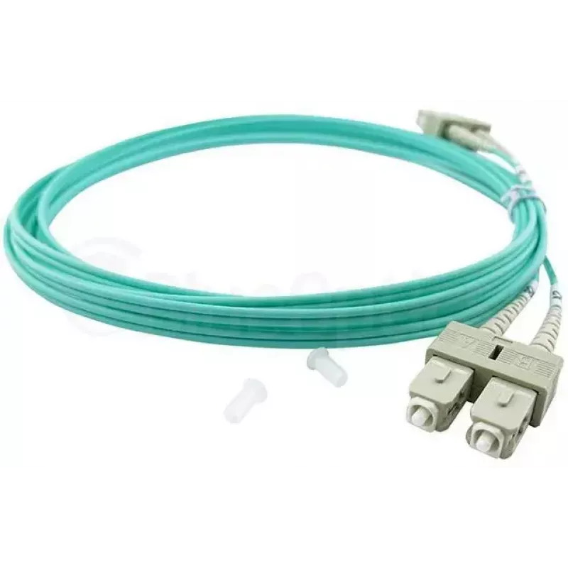 BlueOptics Cabo de patch de fibra ótica LC-SC multimodo OM3 duplex, LC-UPC/SC-UPC, 1 m, bege (compatível com Corning 055702K512000001M)