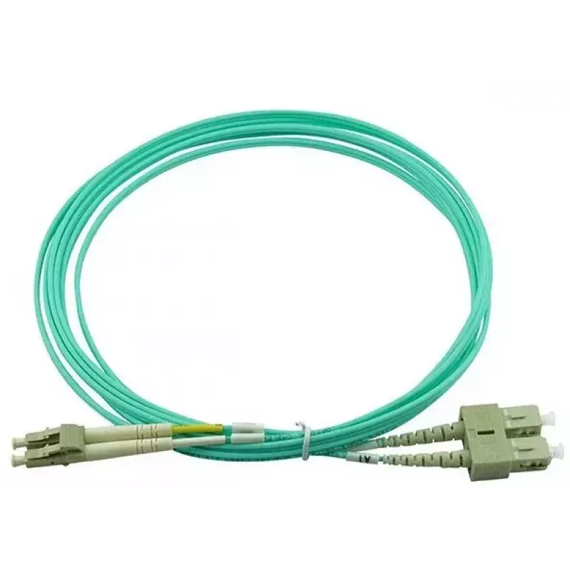 BlueOptics Cabo de patch de fibra ótica LC-SC multimodo OM3 duplex, LC-UPC/SC-UPC, 1 m, bege (compatível com Corning 055702K512000001M)