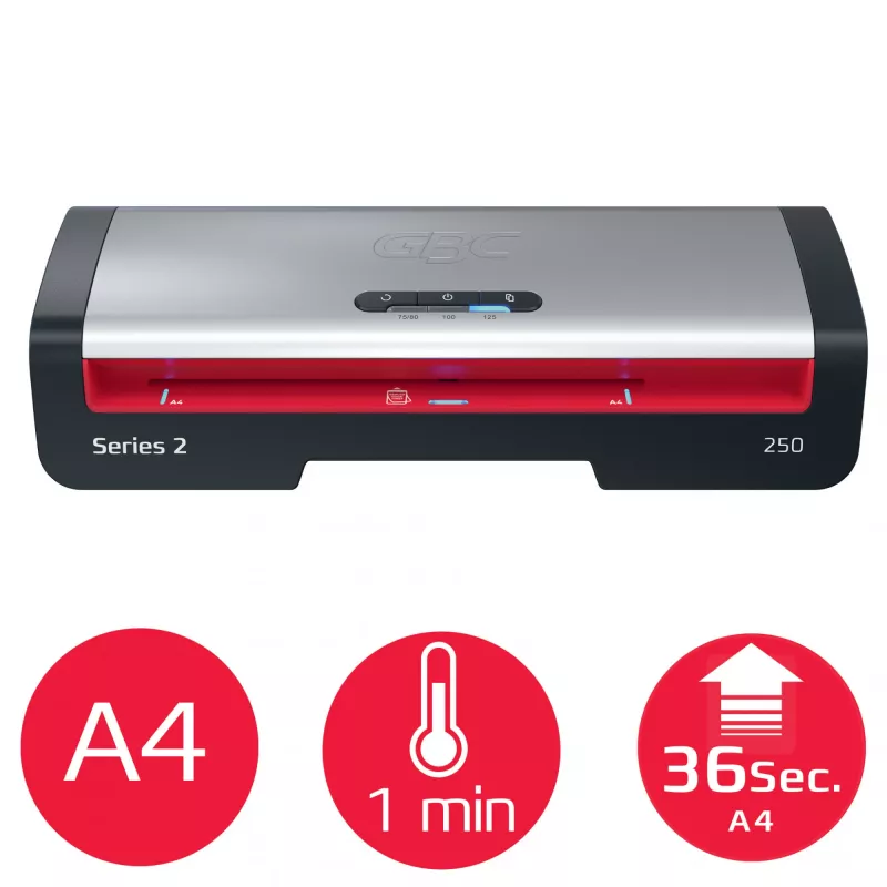 Plastificadora GBC 250 Office A4, 24 cm, plastificadora a quente, 500 mm/min, 0,5 mm, A4, 100 µm