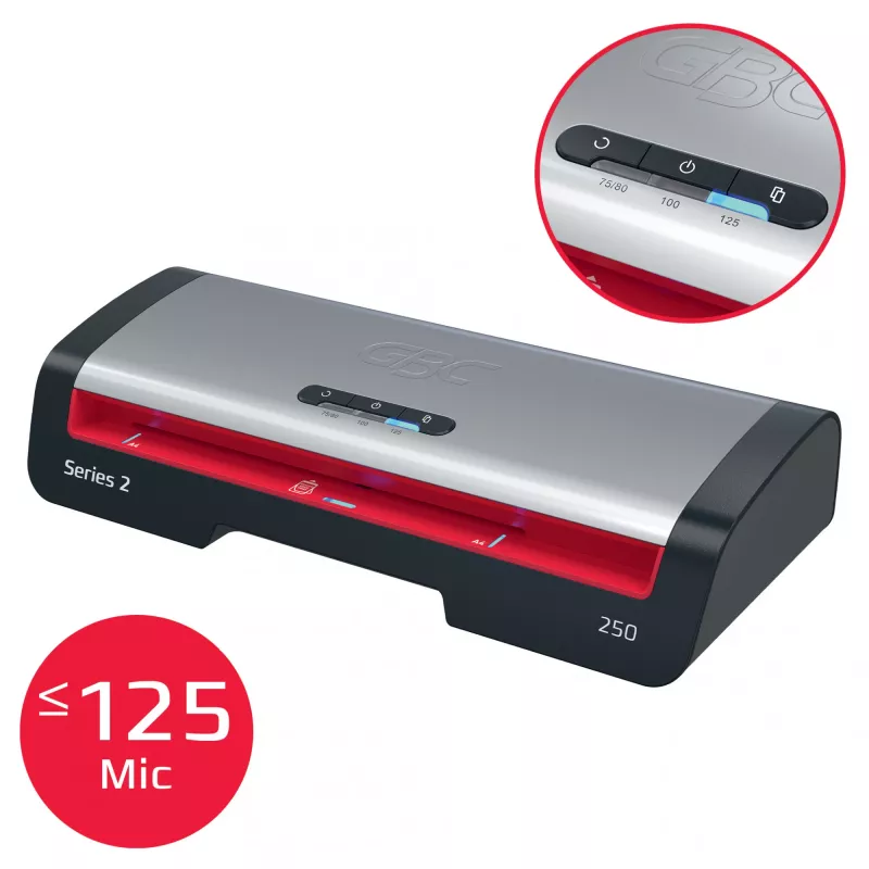 Plastificadora GBC 250 Office A4, 24 cm, plastificadora a quente, 500 mm/min, 0,5 mm, A4, 100 µm