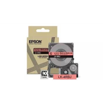 Fita de etiquetas Epson LK-4RBJ preto vermelho transferência térmica 1,2 cm