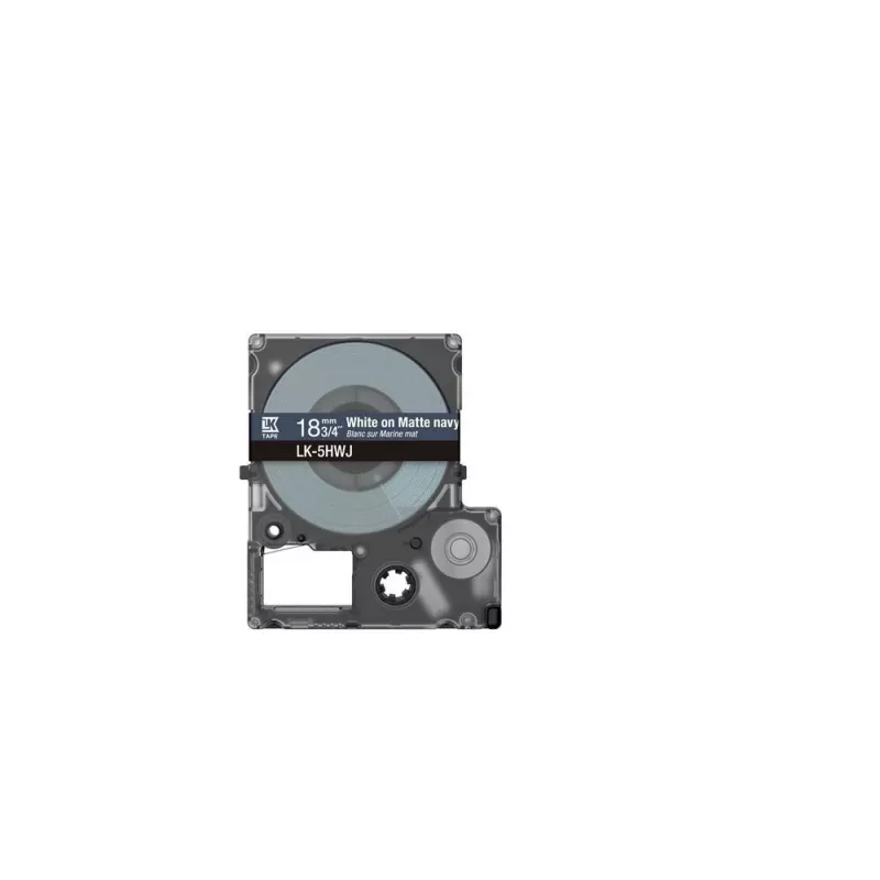 Fita de etiquetas Epson LK-5HWJ azul-marinho branco transferência térmica 1,8 cm