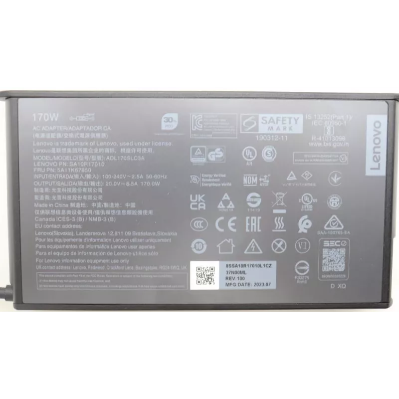 Lenovo 5A11K67850 fonte de alimentação interior 170 W preto