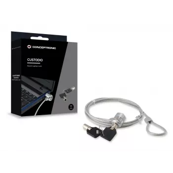 Conceptronic CNBSLOCK15 cabo de segurança prateado 1,5 m