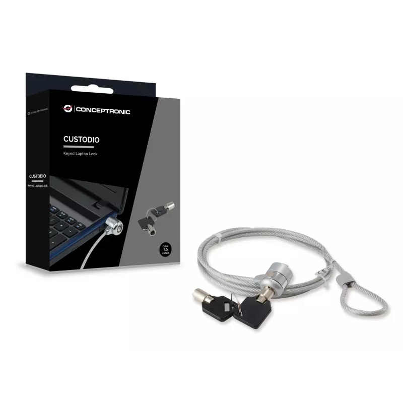 Conceptronic CNBSLOCK15 cabo de segurança prateado 1,5 m