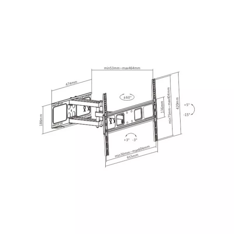 Suporte de parede para TV Techly ICA-PLB 344LTY 177,8 cm (70