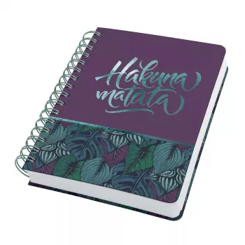 Caderno Sigel JN613 A5 240 folhas verde roxo turquesa