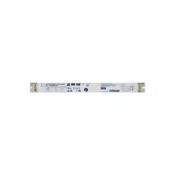 Balastro eletrónico Osram QTi 1X35/49/80 GII — vida útil 100000 h, AC 198–264 V, 50/60 Hz, corrente de entrada 53 A, 360×30×21 mm