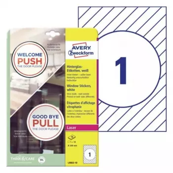 Autocolantes para janela Avery L9003-10 autoadesivos branco A4 10 unid.