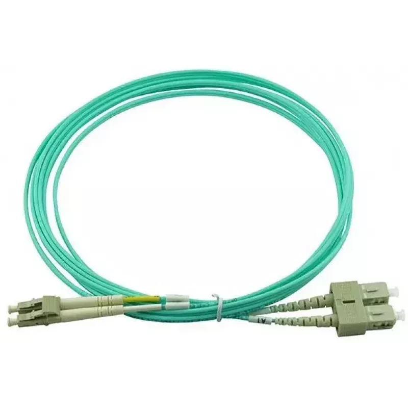 BlueOptics Cabo patch de fibra ótica LC-SC multimodo OM3 duplex, LC-UPC/SC-UPC, 2 m, bege (compatível com Corning 055702K512000002M)
