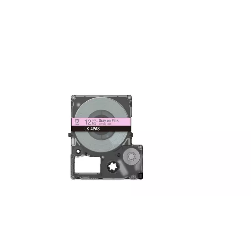 Fita de etiquetas Epson LK-4PAS cinzento rosa transferência térmica 1,2 cm