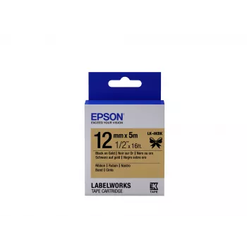 Epson Cartucho de etiquetas Satin Ribbon LK-4KBK preto/dourado 12mm (5m)