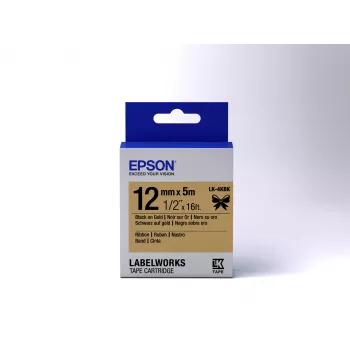 Epson Cartucho de etiquetas Satin Ribbon LK-4KBK preto/dourado 12mm (5m)